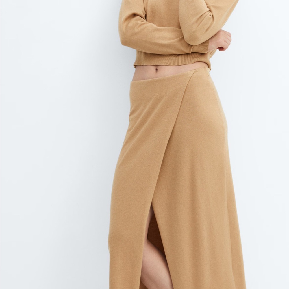 Mango Asymmetrical Camel Skirt - Picture 5 of 8